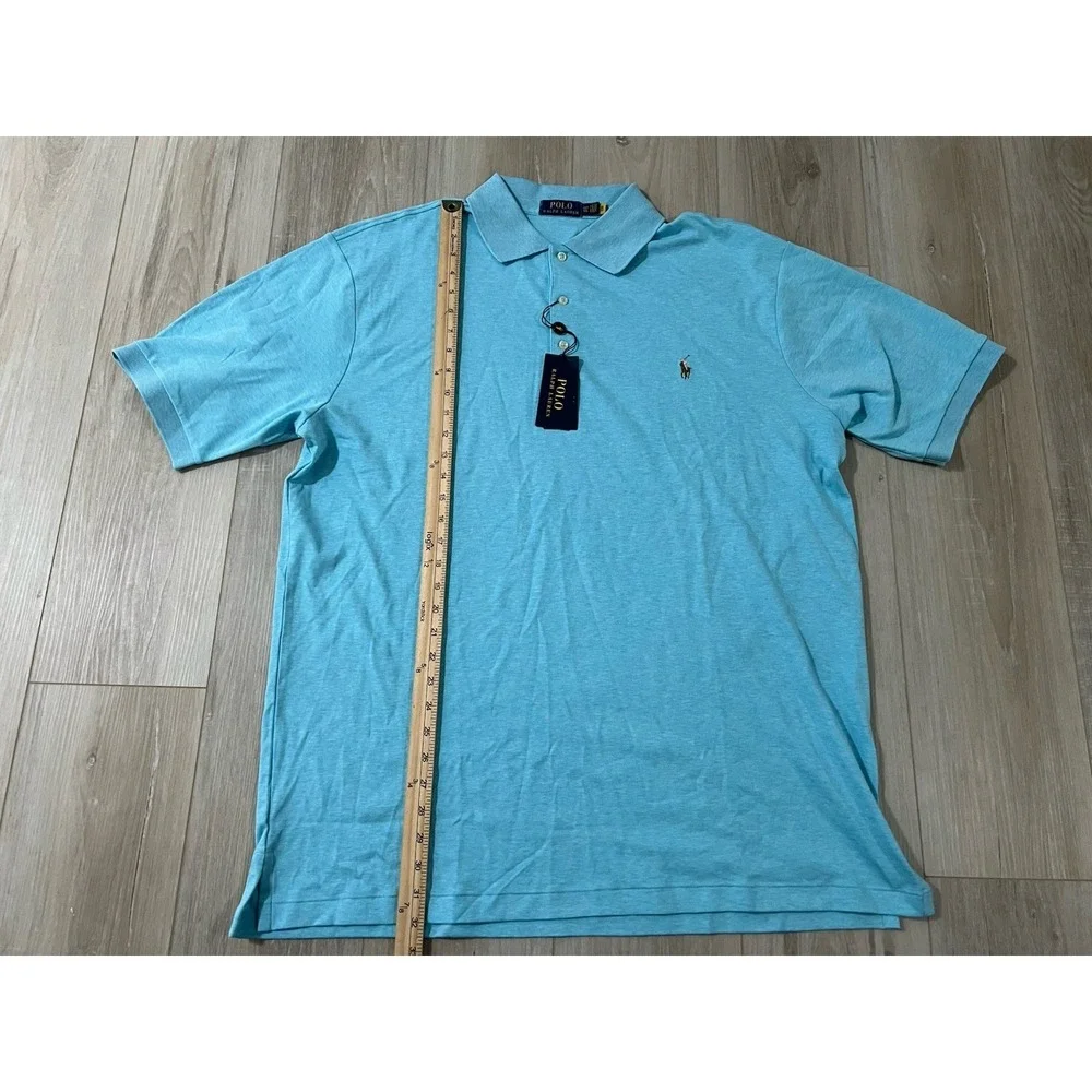 Polo Ralph Lauren Size XLT Men's Mesh Pony Shirt Blue Fleshy Pony..